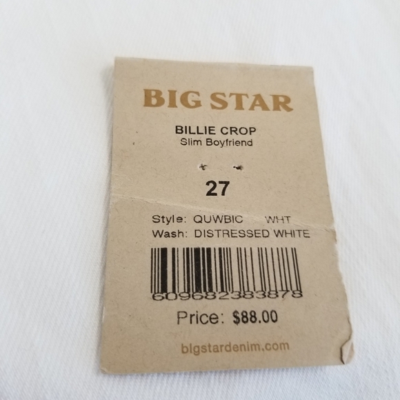 Big Star Billie Crop Slim Boyfriend Jeans Unworn Washed Size 27 - Picture 8 of 8